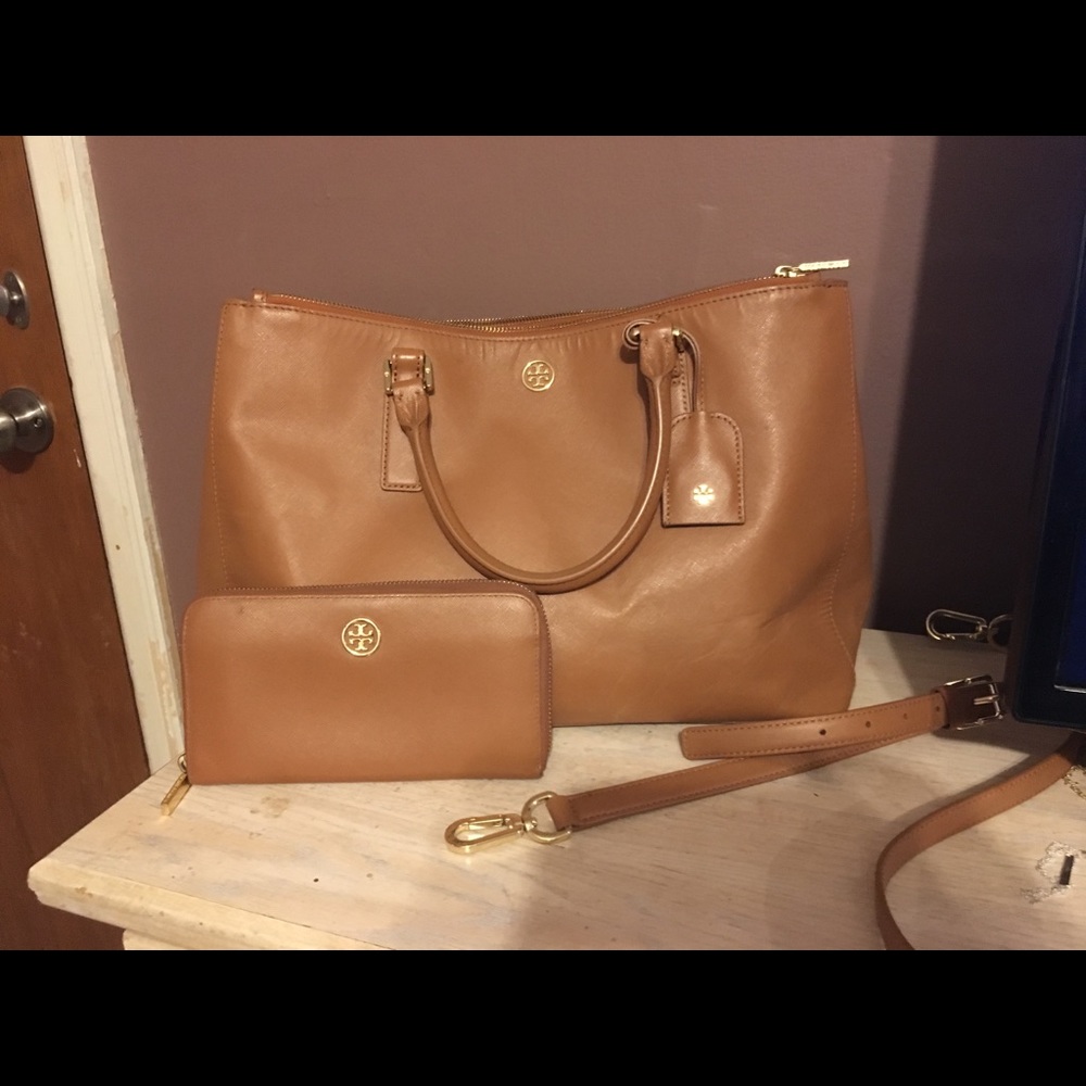 Tory Burch large handbag and matching wallet - Picture 1 of 8
